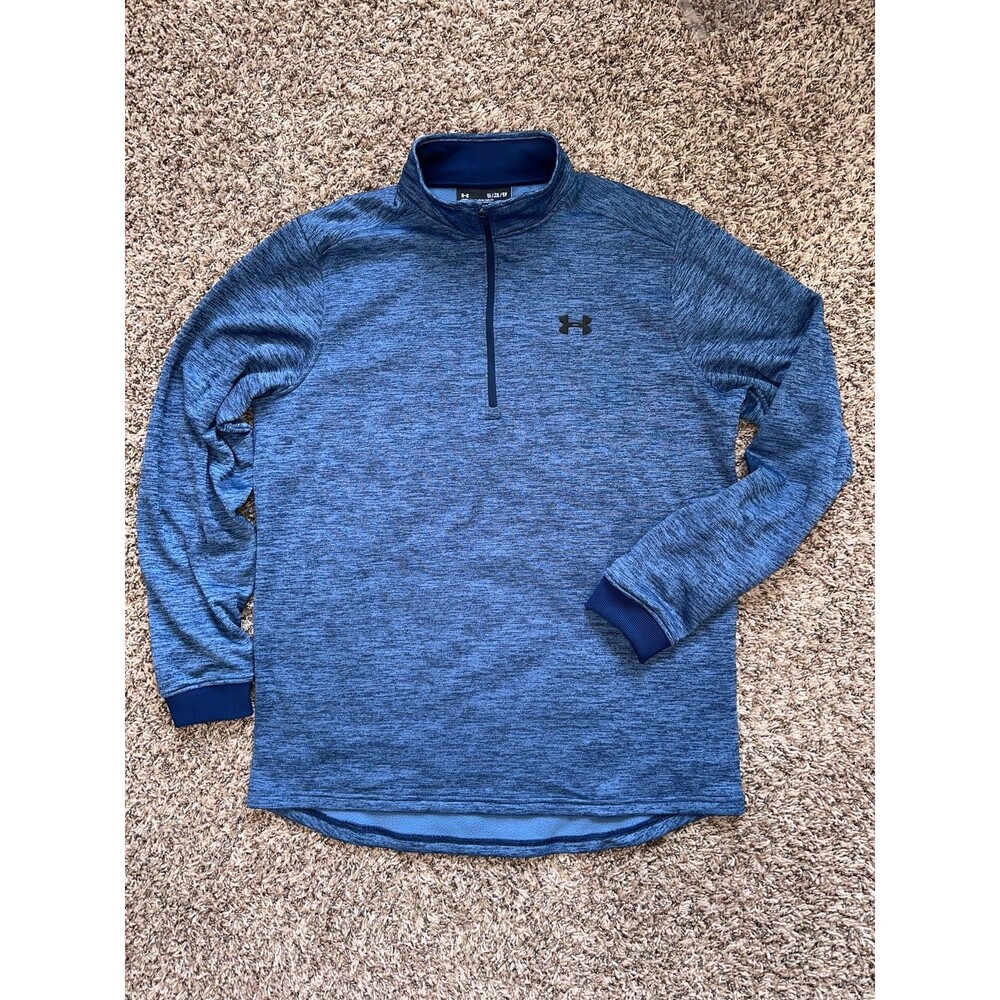 Mens Under Armour 1/4 Zip Tech Muscle Pullover Long Sleeve Blue XL